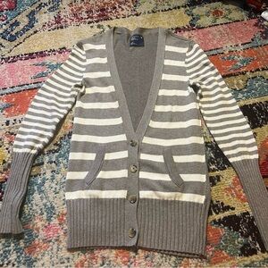 American Eagle Outfitters Button-Front Stripe Cardigan - size M